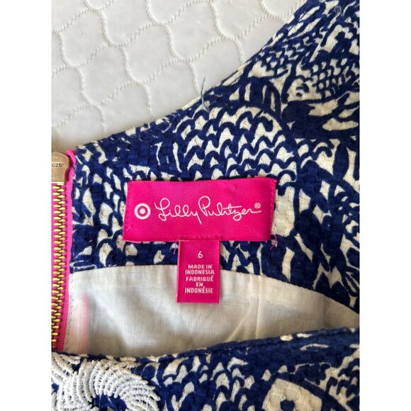 Lilly Pulitzer for Target Sleeveless Dress Women's Nautical Coastal Blue White 6 - Picture 9 of 13